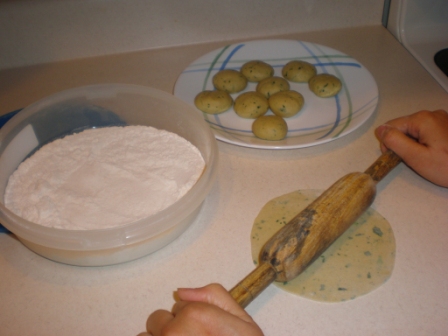 balls and rolling of roti